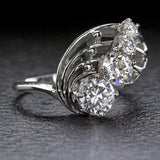 3Ct Round Cut VVS1/D Diamond Unique Stylish Engagement Ring 14K White Gold Over