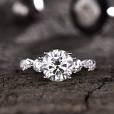 2.2ct Round Cut Moissanite Infinity Women Engagement Ring 14K White Gold Plated