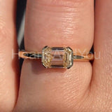 0.5ct Emerald Simulated Diamond Half Bezel Solitaire Ring 14k Yellow Gold Plated