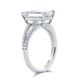 2.3ct Emerald Cut VVS1 Diamond Engagement Ring 14k White Gold Finish Split Shank