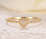 0.3ct Round Cut Moissanite Minimalist Cluster Women Ring 14k Yellow Gold Plated