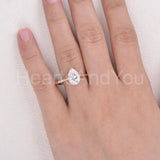 0.3ct Pear Cut Simulated Diamond Solitaire Engagement Ring 14k Rose Gold Plated