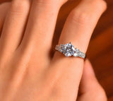 2.3ct Round Cut Diamond Engagement Ring 14k White Gold Finish Milgrain Solitaire