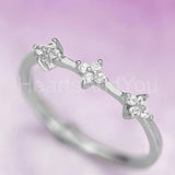 0.5ct Round Cut Moissanite Floral Petite Wedding Band 14k White Gold Plated