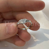 0.5ct Round Cut Moissanite Cluster Split Shank Women Ring 14K White Gold Plated