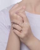 0.6ct Pear Cut Simulated Peach Morganite Minimalist Ring 14k Rose Gold Plated