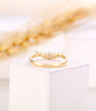 0.35ct Round Cut Moissanite Five Stone Women Wedding Band 14k Yellow Gold Plated