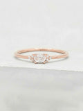 0.55ct Engagement Ring Oval Cut Diamond Minimalist Petite 14k Rose Gold Finish