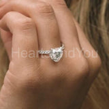 1.2ct Heart Simulated Diamond Solitaire with Accents Ring 14k White Gold Plated