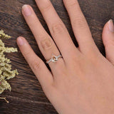 1ct Pear Cut Peach Morganite Infinity Twisted Engagement Ring 14k WhiteGold Over