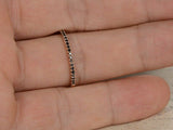 0.3ct Round Cut Black Diamond Stackable Half Eternity Band 14k Rose Gold Finish