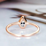 1ct Pear Cut VVS1D Diamond Engagement Ring Solitaire Promise 14k Rose Gold Over