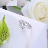 0.5ct Round Cut Diamond Petite Solitaire Engagement Ring 18k White Gold Finish