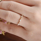 1ct Marquise Diamond Wedding Band Half Eternity Stackable 14k Yellow Gold Finish