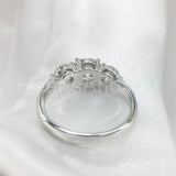 2.2ct Round Cut Moissanite Three Stone Engagement Ring 14k White Gold Plated