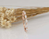 1ct Marquise Cut Diamond Wedding Band Single Prong Eternity 14k Rose Gold Finish