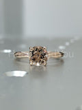 1ct Round Cut Simulated Peach Morganite Solitaire Ring 14k Yellow Gold Plated