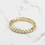 3/4 Eternity Bezel Set Wedding Band 1ct Round Cut Diamond 14k Yellow Gold Finish