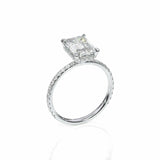 2Ct Emerald Brilliant Cut Diamond Solitaire Engagement Ring 18K White Gold Over