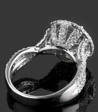 3ct Round Cut Diamond Engagement Ring Twist Shank Dual Halo 14k WhiteGold Finish