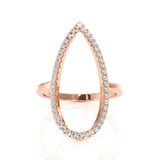 2Ct Round Cut Diamond Oval Hollow Design Engagement Ring 14K Rose Gold Finish