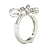 2Ct Round Cut DVVS1 Diamond Dual Knot Design Engagement Ring 14K White Gold Over