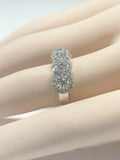 4Ct Round Diamond Five Stone Cluster Halo Engagement Ring 14K White Gold Finish