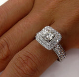 6Ct Round Cut Diamond Dual Halo Cluster Engagement Ring 14K White Gold Finish