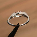 1ct Engagement Ring Marquise Cut Peach Morganite Solitaire 14k White Gold Finish