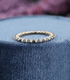 0.4ct Round Simulated Black Diamond Eternity Wedding Band 14k Yellow Gold Plated