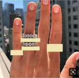 15Ct Round Oval Cut Diamond Eternity Wedding Bands 18K White Gold Finish CUSTOM