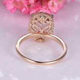 2ct Oval Cut Peach Morganite Engagement Ring Diamond Accents 18k Rose Gold Over