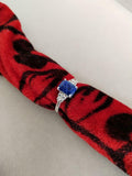 2ct Engagement Ring Emerald Cut Blue Sapphire Diamond Accent 14k White Gold Over