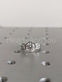 2.3ct Round Cut Moissanite Bezel Set Trilogy Women Ring 14k White Gold Plated