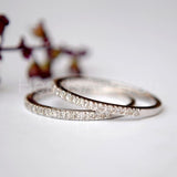 0.2ct Round Cut Moissanite Dainty Stacking Wedding Band 14K Yellow Gold Plated
