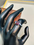 2ct Engagement Ring Emerald Cut Pink Ruby Three Stone 14k White Gold Finish