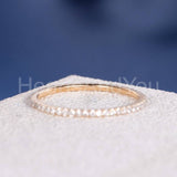 0.3ct Round Cut Moissanite Full Eternity Wedding Band 14k Yellow Gold Plated