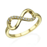 0.15ct Round Cut Moissanite Infinity Women Engagement Ring 14k White Gold Plated