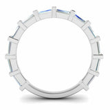 1ct Baguette Cut Diamond Wedding Band 3/4th Eternity Stylish 14k White Gold Over