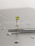 0.5ct Round Cut Simulated Green Peridot Solitaire Ring 14k White Gold Plated