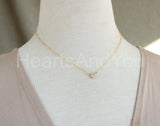 1ct Round Cut Moissanite Paperclip Pendant with Chain 14k Yellow Gold Plated