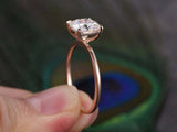 1ct Cushion Cut Diamond Engagement Ring Classic Solitaire 14k Rose Gold Finish