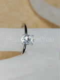 0.5ct Oval Cut Simulated Diamond Solitaire Engagement Ring 14k White Gold Plated