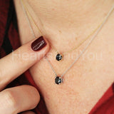 1ct Round Simulated Black Diamond Solitaire Pendant Chain 14k White Gold Plated