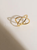 0.15ct Round Cut Moissanite Zigzag Cross Engagement Ring 14k Yellow Gold Plated