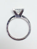 3Ct Princess Cut DVVS1 Diamond Engagement Solitaire Ring 14K White Gold Finish