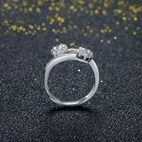 1.9ct Round Cut VVS1 Diamond Engagement Ring 14k White Gold Finish Floral Bypass