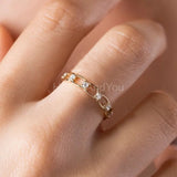 0.5ct Round Cut Moissanite Open Link Chain Wedding Band 14k Yellow Gold Plated