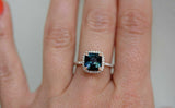 2.5ct Cushion Cut London Blue Topaz Halo New Engagement Ring 14k Rose Gold Over