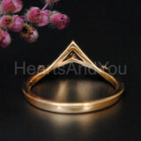0.5ct Round Cut Moissanite Tiara Crown Chevron Women Ring 14K Yellow Gold Plated
